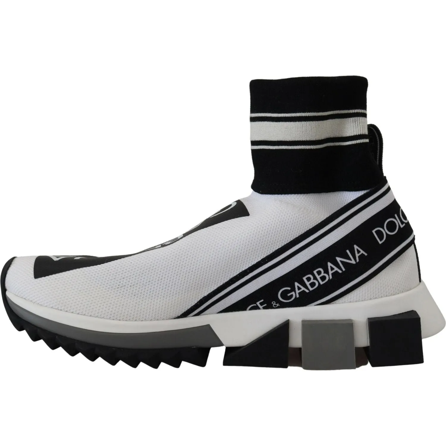 Dolce & Gabbana Chic Black and White Sorrento Slip-On Sneakers