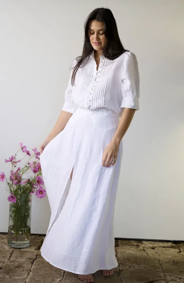 Eadie Amalfi Linen Maxi Skirt