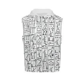 Egyptian Hieroglyphics (White) Unisex Sleeveless Hoodie