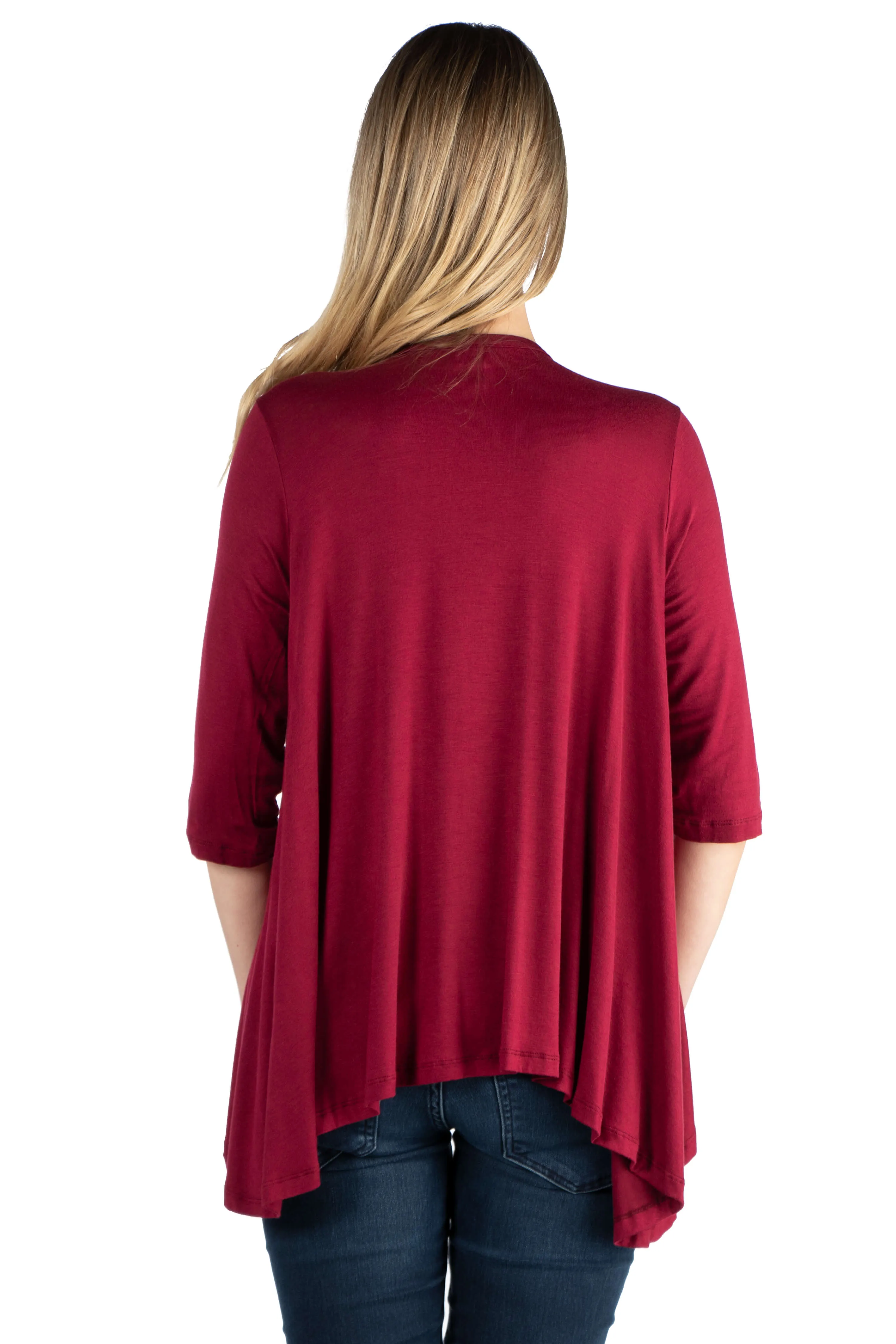 Elbow Length Sleeve Maternity Open Cardigan