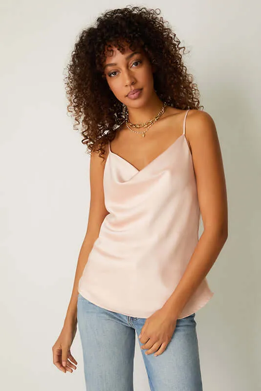 Elegant Women's Basic Cowl Neck Cami