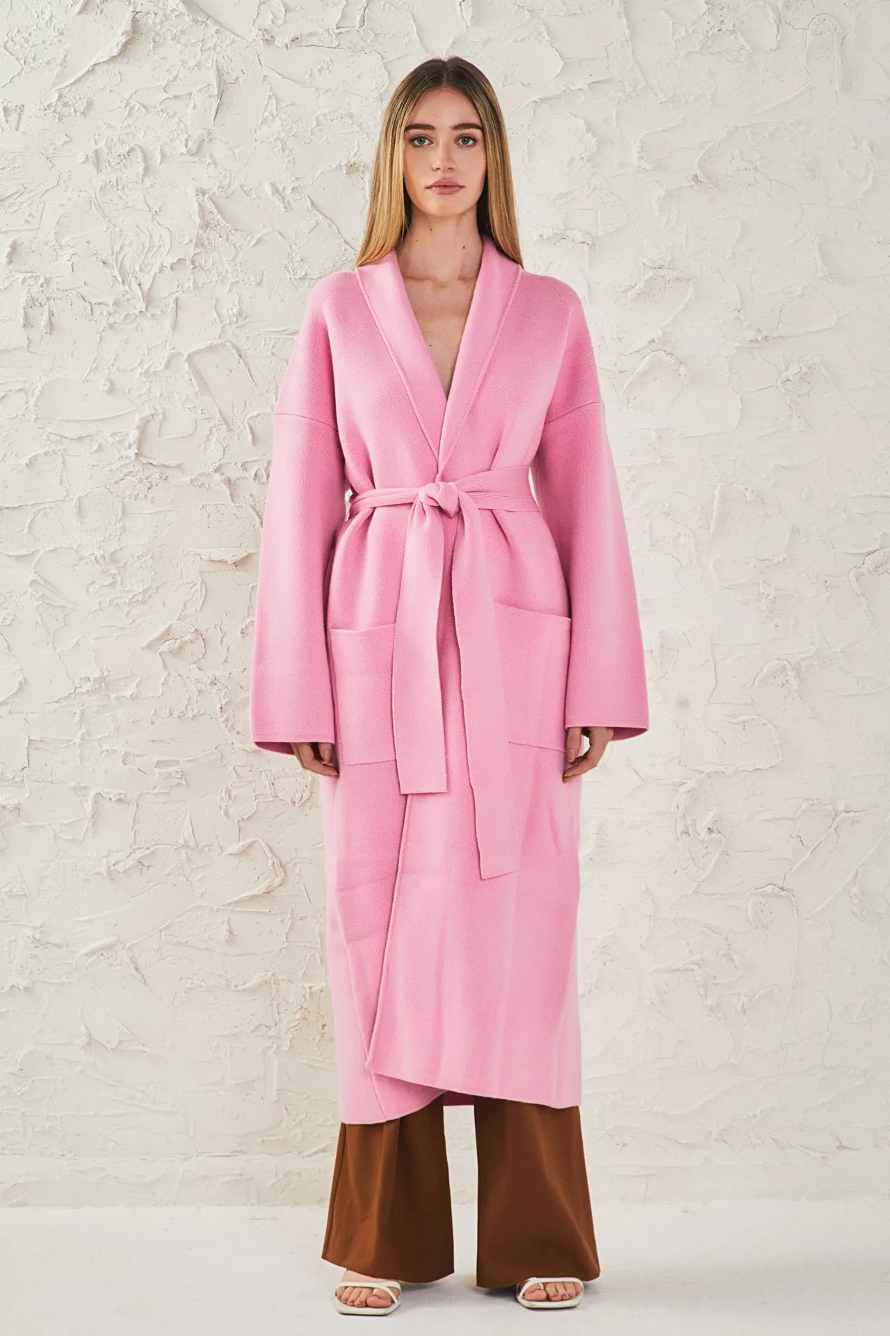 Endless Rose - Shawl Collar Oversize Long Cardigan