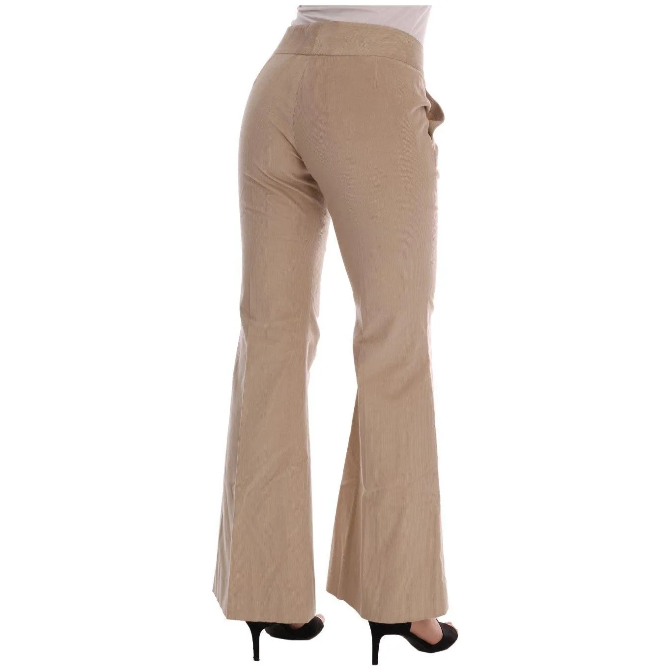 Ermanno Scervino Chic Beige Bootcut Flared Pants