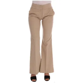 Ermanno Scervino Chic Beige Bootcut Flared Pants