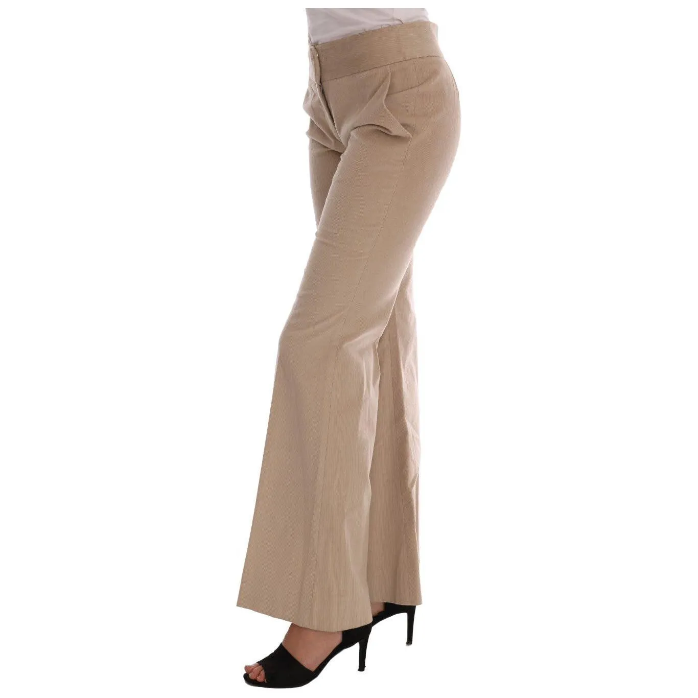 Ermanno Scervino Chic Beige Bootcut Flared Pants