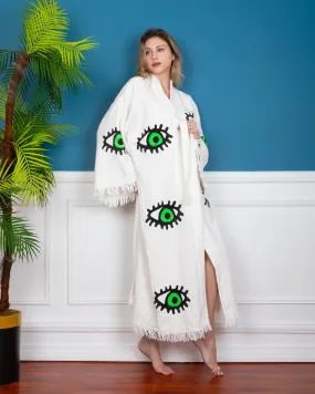 Evil Eye Green Kimono Robe