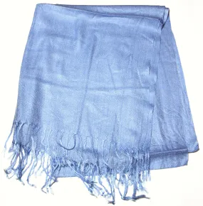 Fair Trade 70% Pashmina(Cashmere) 30% SILK Shawl Light Blue