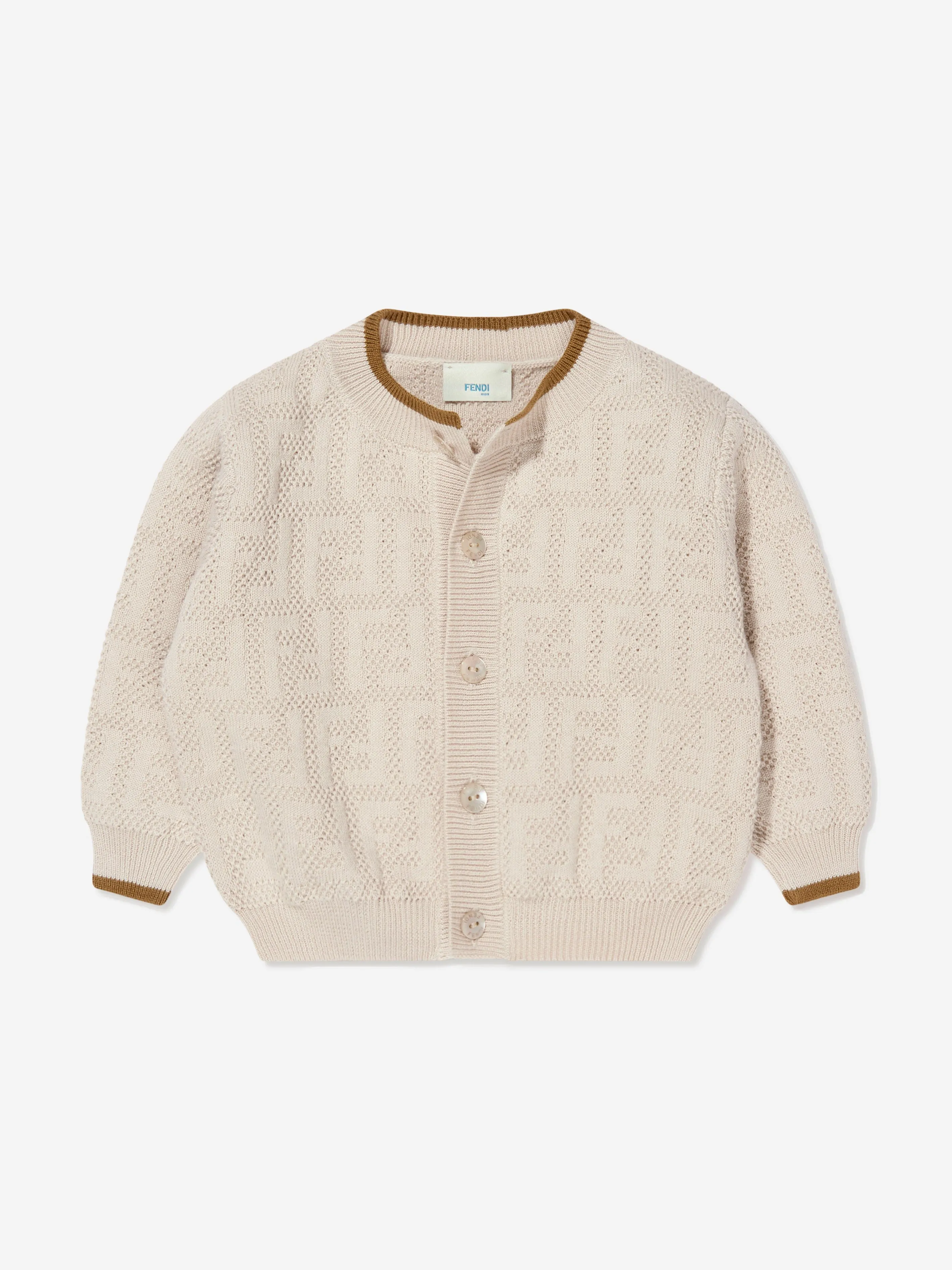 Fendi Baby Cashmere Knitted Logo Cardigan