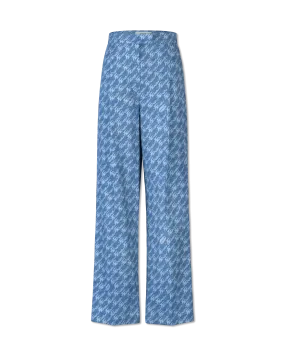 Fendi Brush Denim Wide Leg Pants