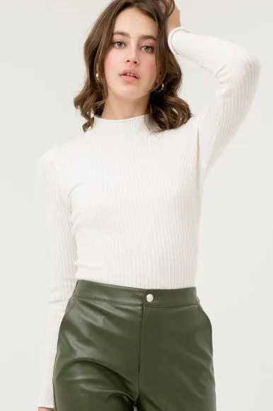 Fitted Ribbed Knit Sweater