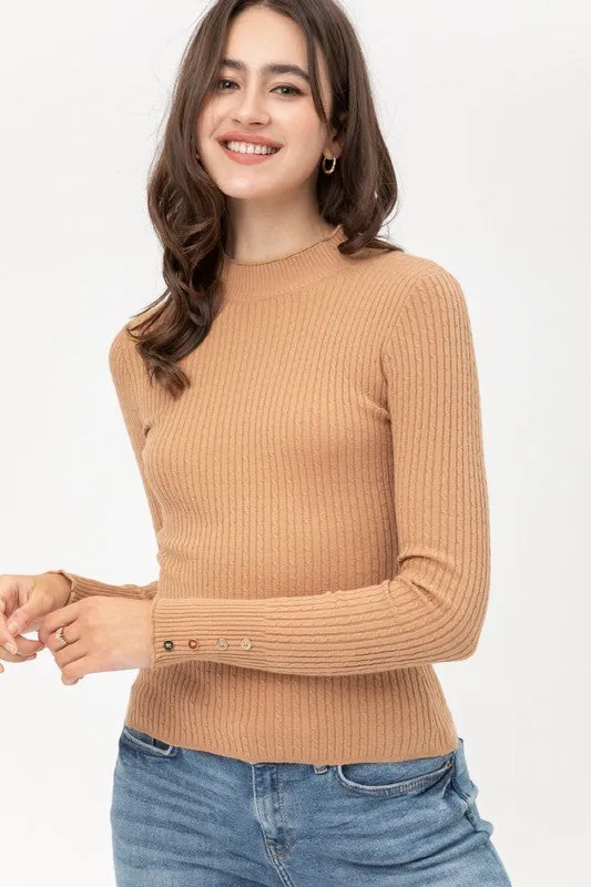 Fitted Ribbed Knit Sweater