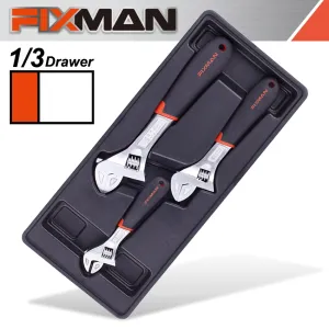 FIXMAN FIXMAN TRAY 3 PIECE ADJUSTABLE WRENCH 6'8'10' FIX F1BT23