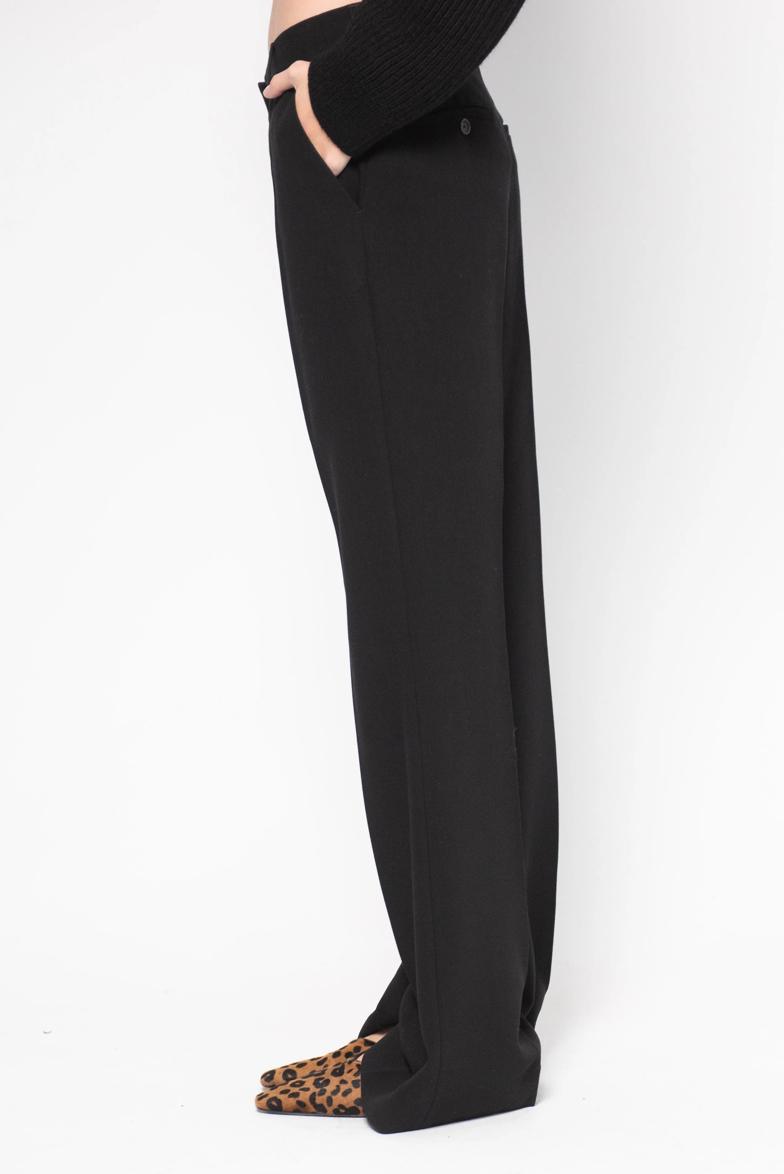 Flared Evening Trousers, Black