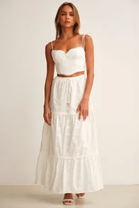 Flora Top & Maxi Skirt Co-Ord White