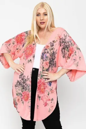 Floral Print Long Body Cardigan - 2 colors