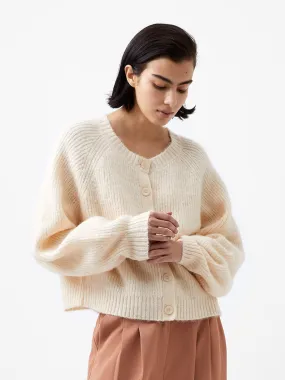 Fluffy Knit Chunky Rib Cardigan