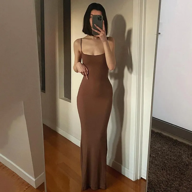 FLYTONN-Sexy spring and summer dresses, party dresses, graduation gifts,Hannah Slim-Fit Maxi Dress