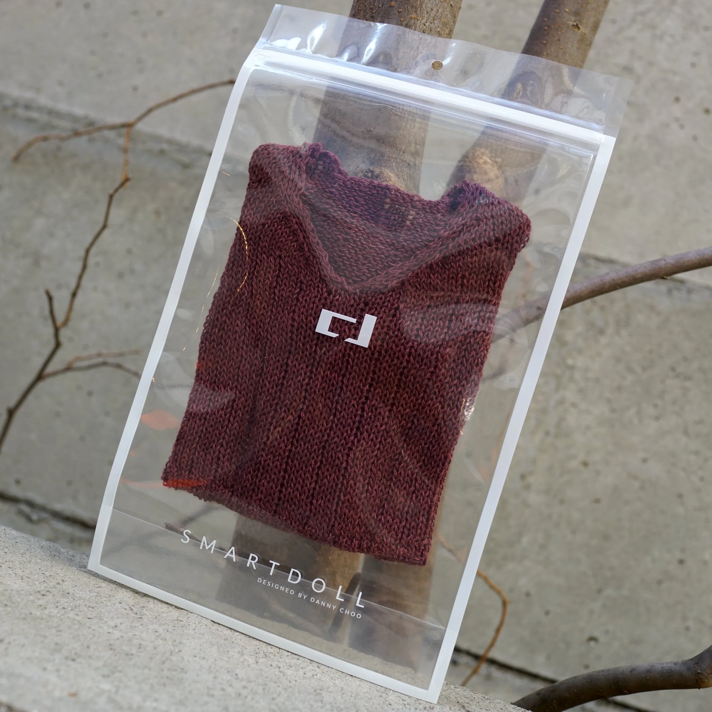 Frayed Knit Sweater (Rusty Brown) [Pear Body]