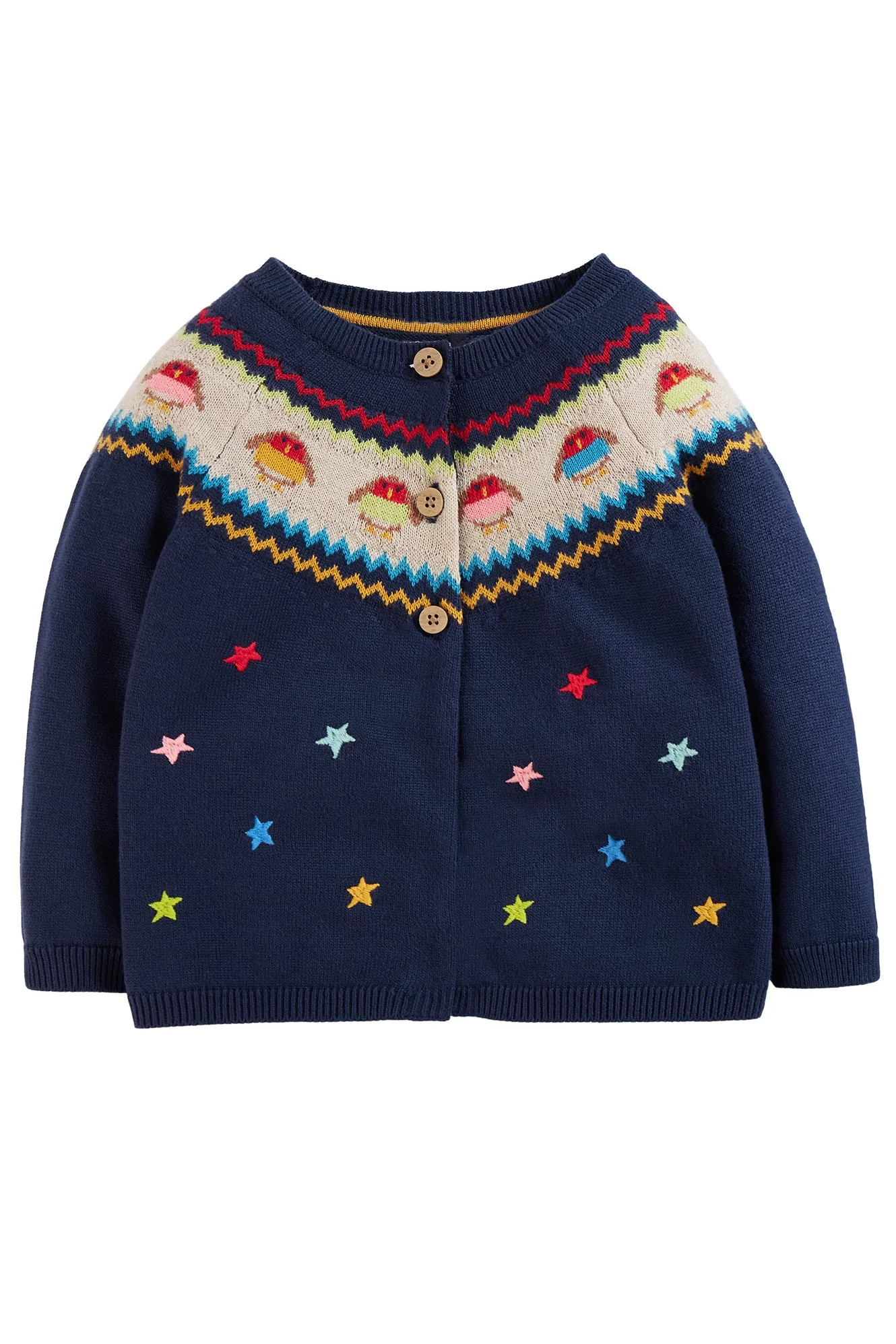 Frugi Kenna Fairisle Cardigan Indigo Robin