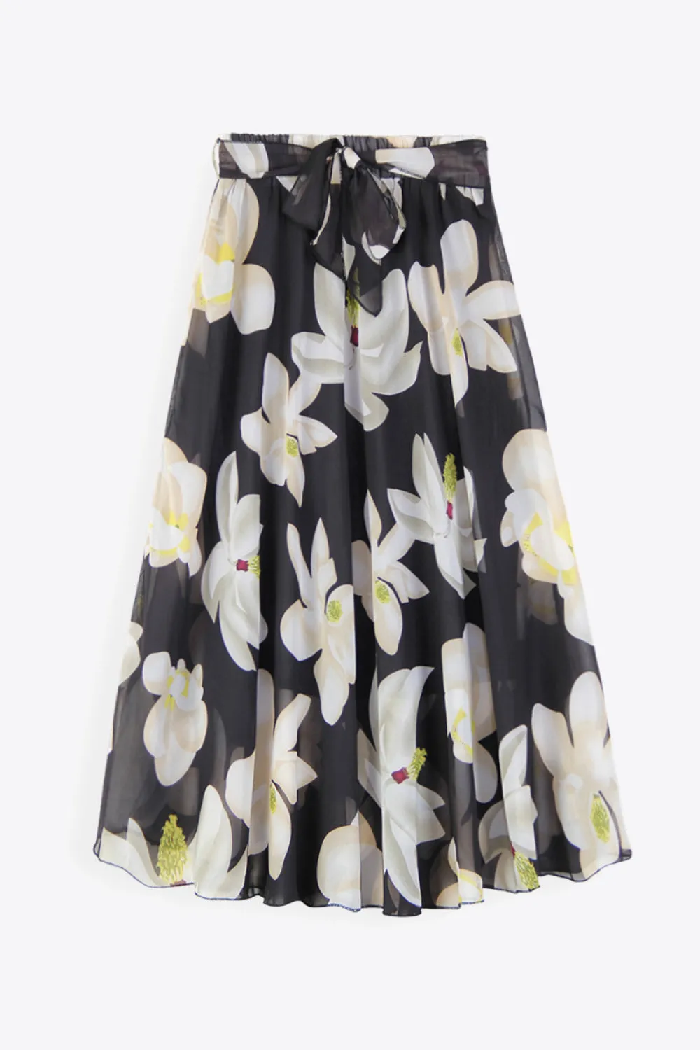 Full Size Floral Tie-Waist Skirt (TB7) T