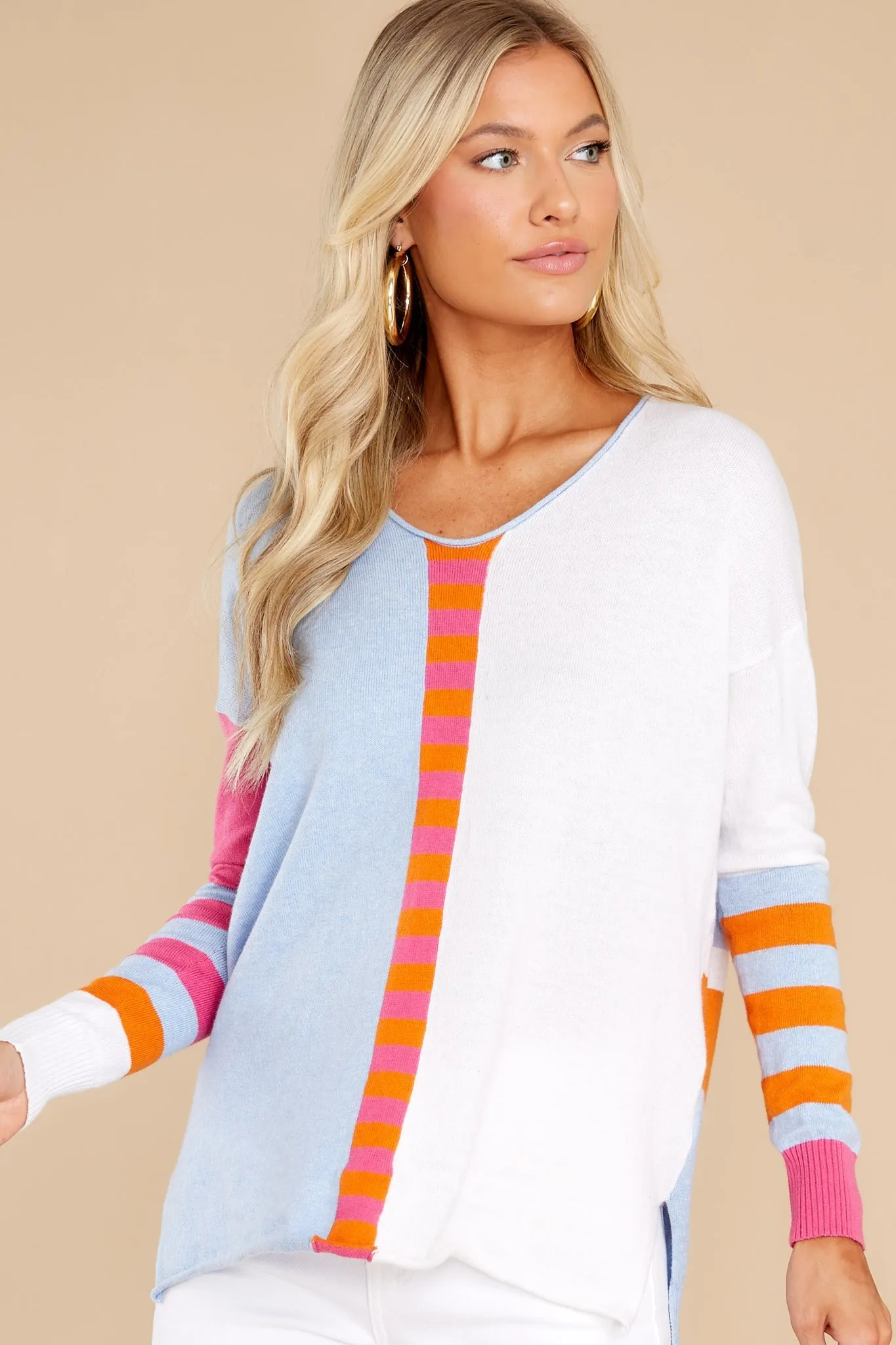 Fun And Games Sky Blue Multi Stripe Sweater