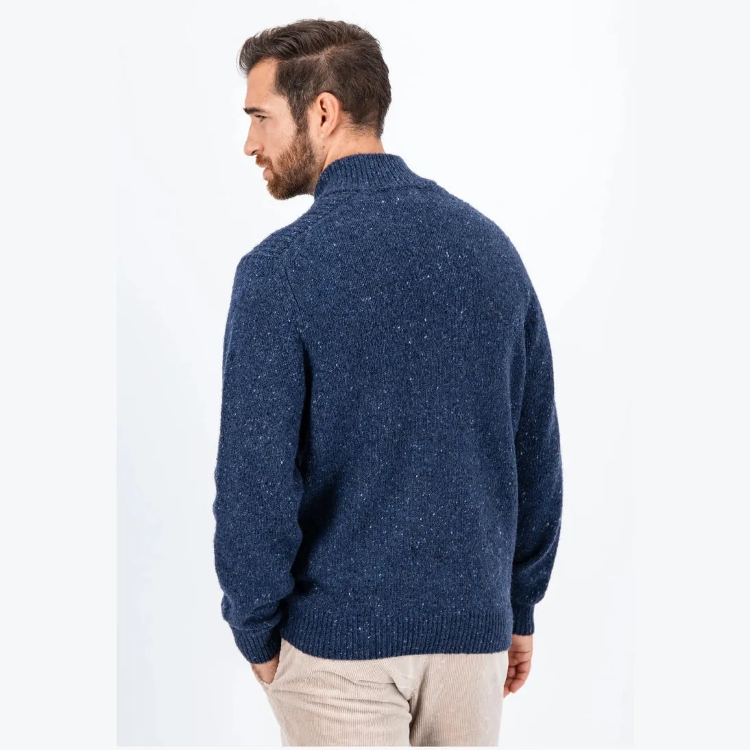 Fynch-Hatton Donegal Zip Cardigan Navy 1410347