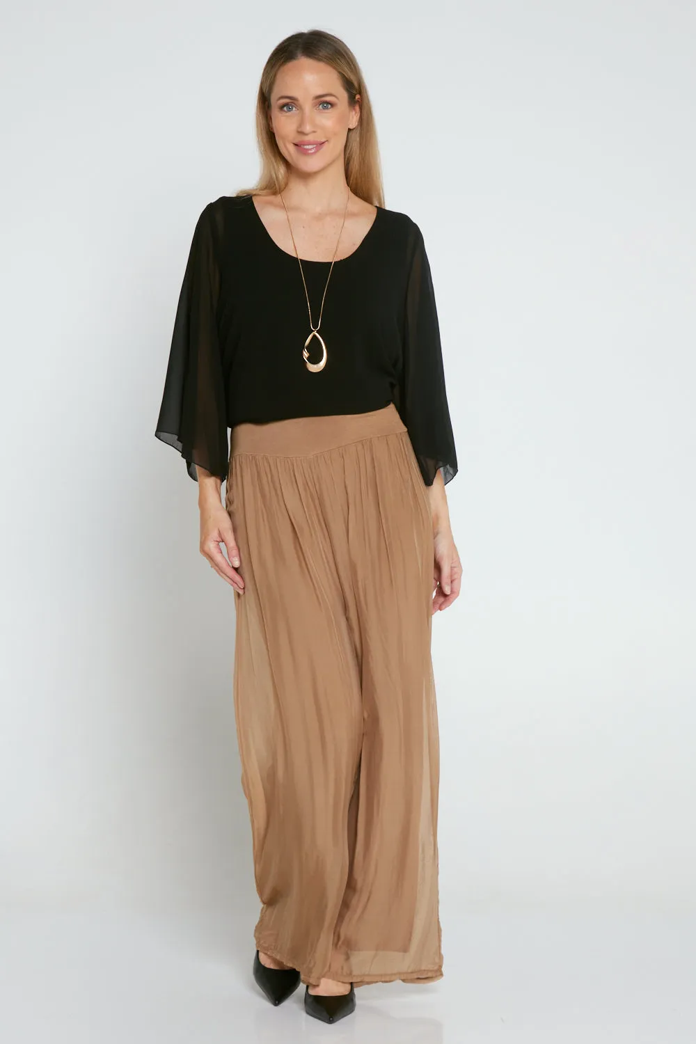 Genevieve Chiffon Top - Black