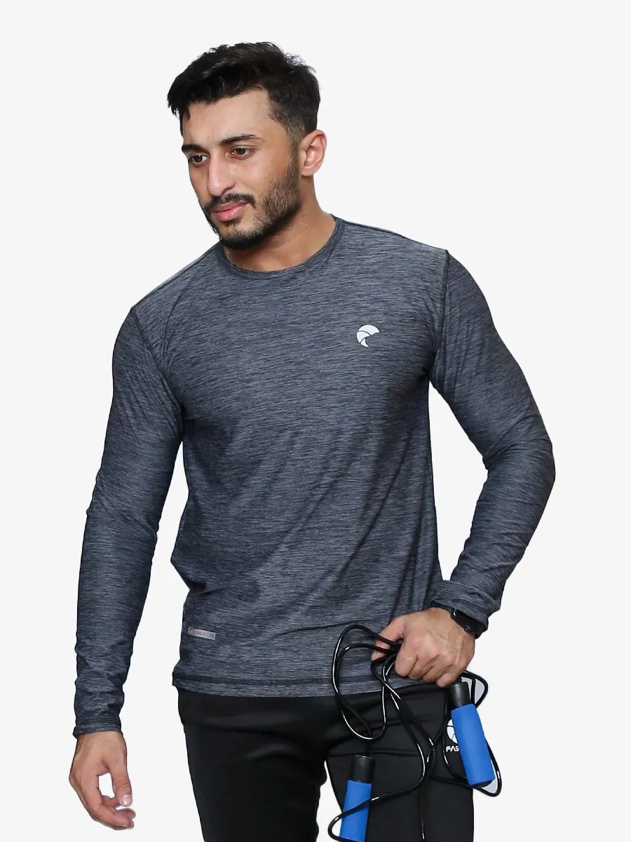 Gravity - Full Sleeves - T-Shirt - 033 - Dark Heather Grey / Black