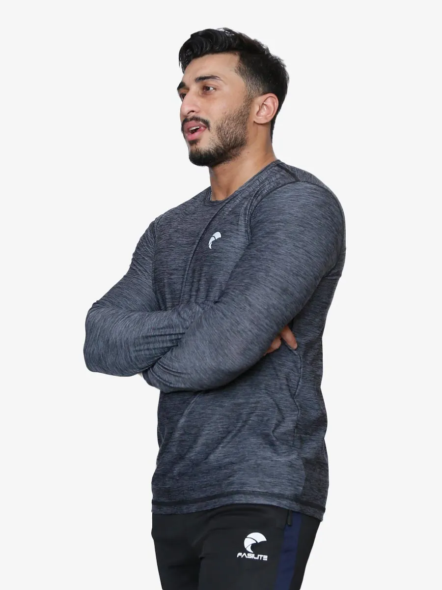 Gravity - Full Sleeves - T-Shirt - 033 - Dark Heather Grey / Black