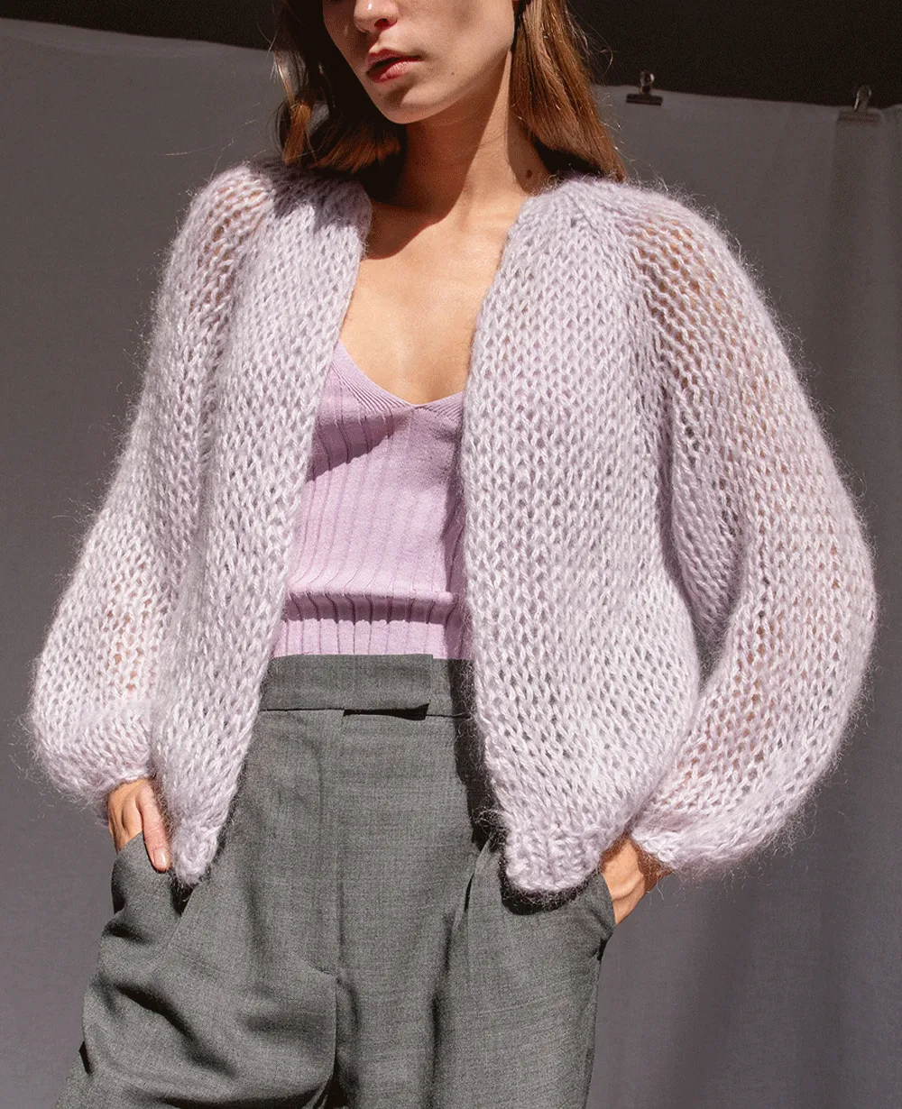 HAND KNITTED MOHAIR CARDIGAN "AIRY"