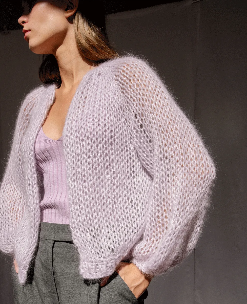 HAND KNITTED MOHAIR CARDIGAN "AIRY"