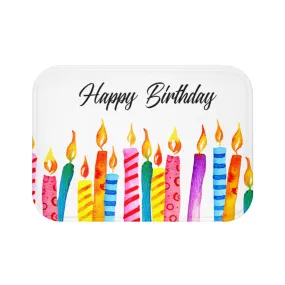 Happy Birthday Candles Bath Mat Decor Rug