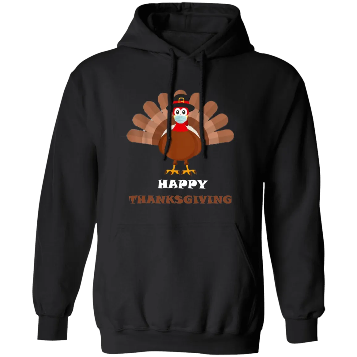 Happy Thanksgiving Masked Turkey Pullover Hoodie