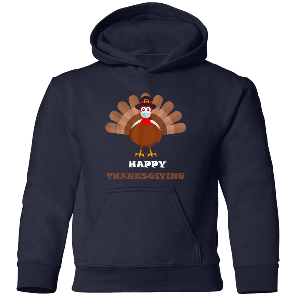 Happy Thanksgiving Masked Turkey Youth Pullover Hoodie