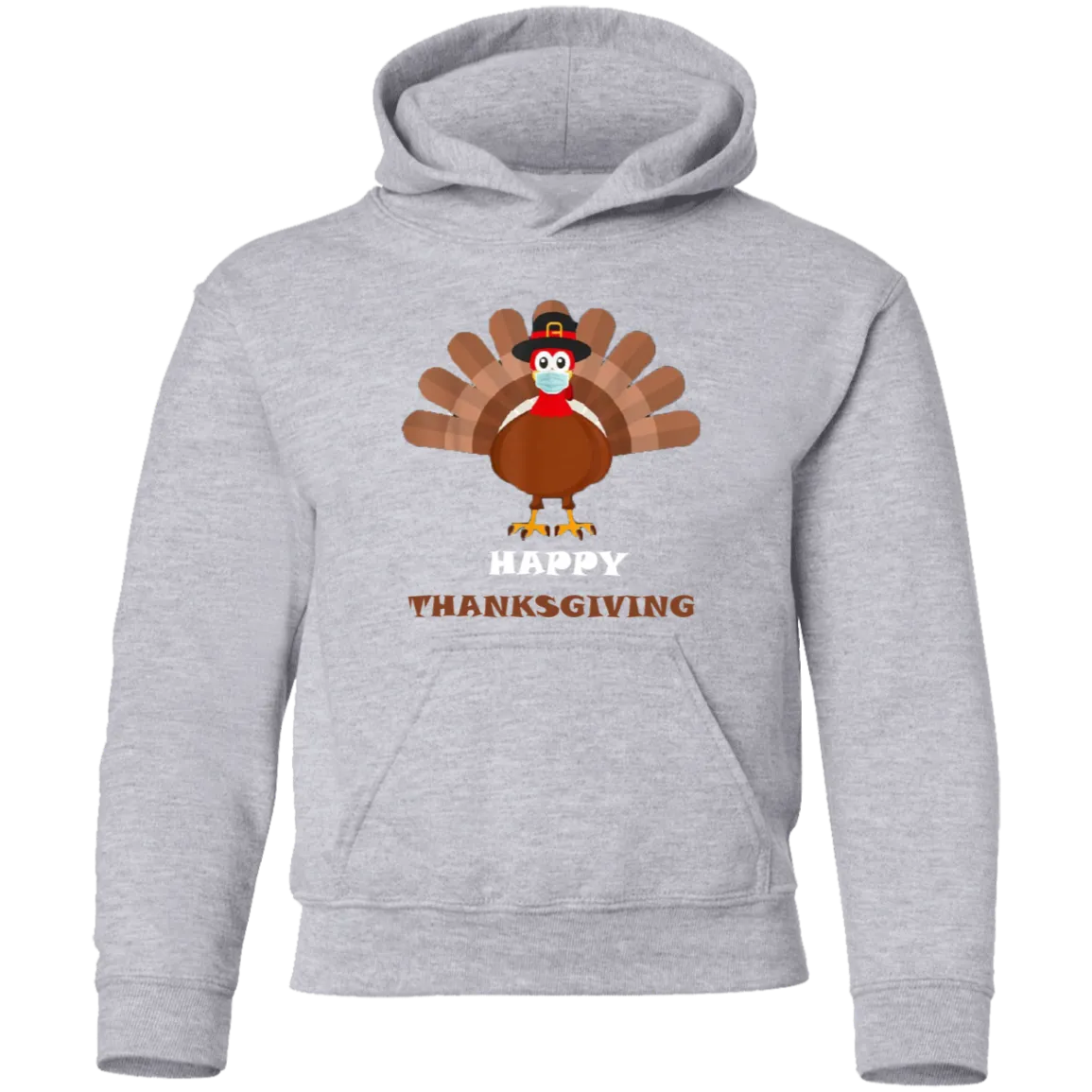 Happy Thanksgiving Masked Turkey Youth Pullover Hoodie