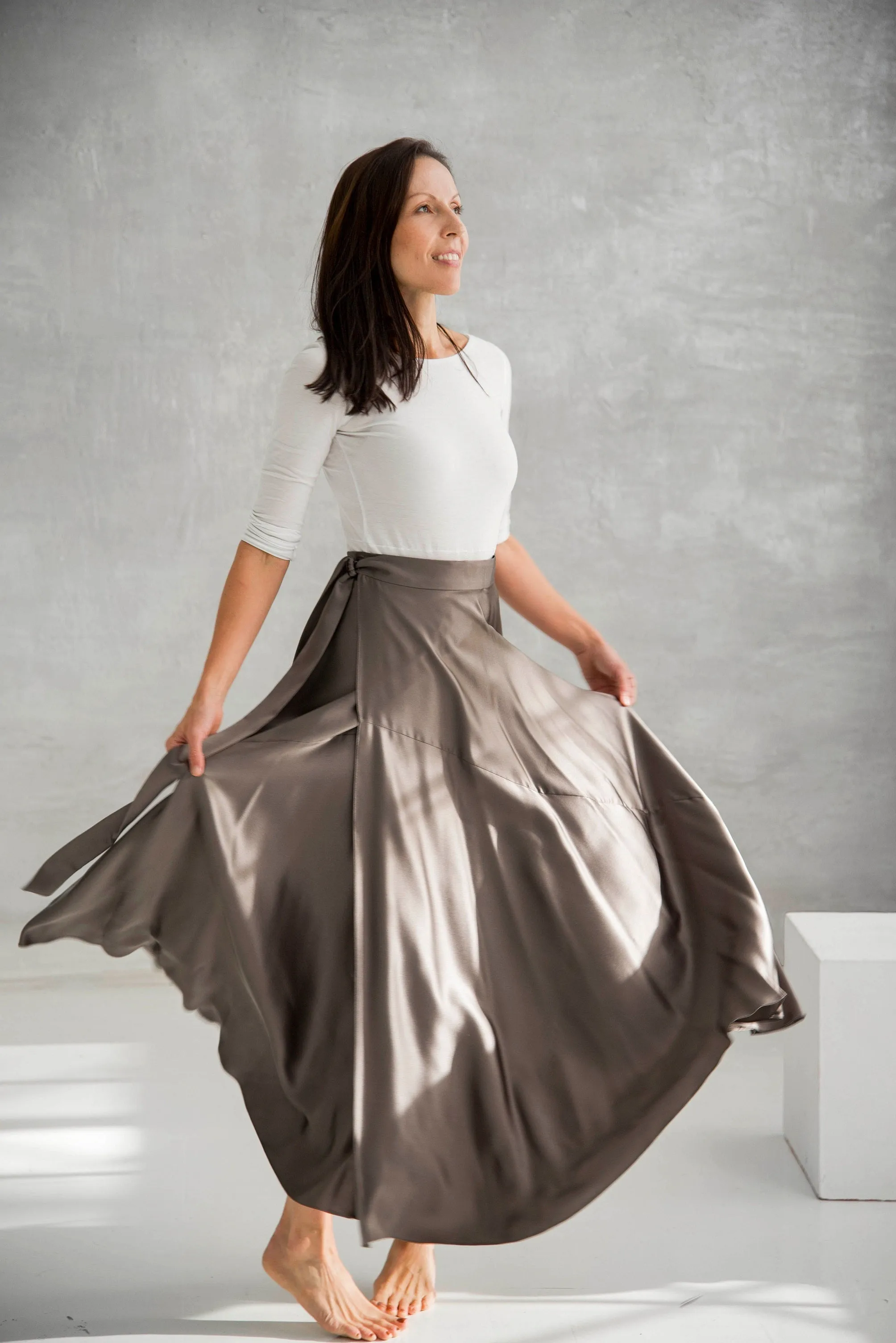 Healer Skirt in Silk Satin