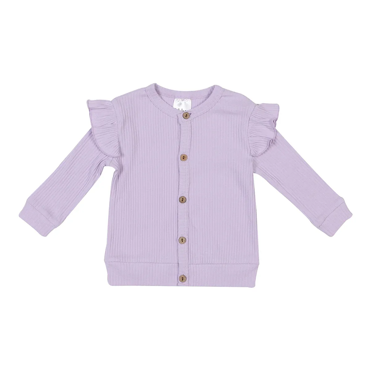 hi-hop Ruffle Ribbed Cardigan