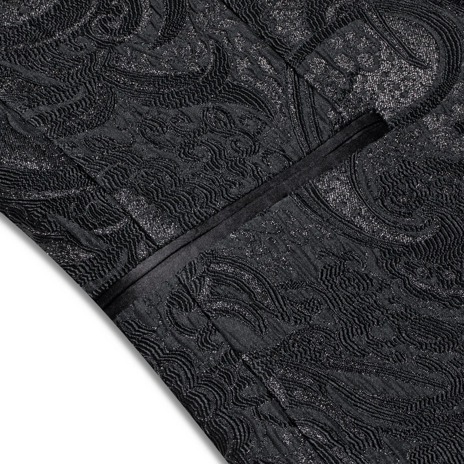 Hi-Tie Luxury Black Paisley Men's Suit Set