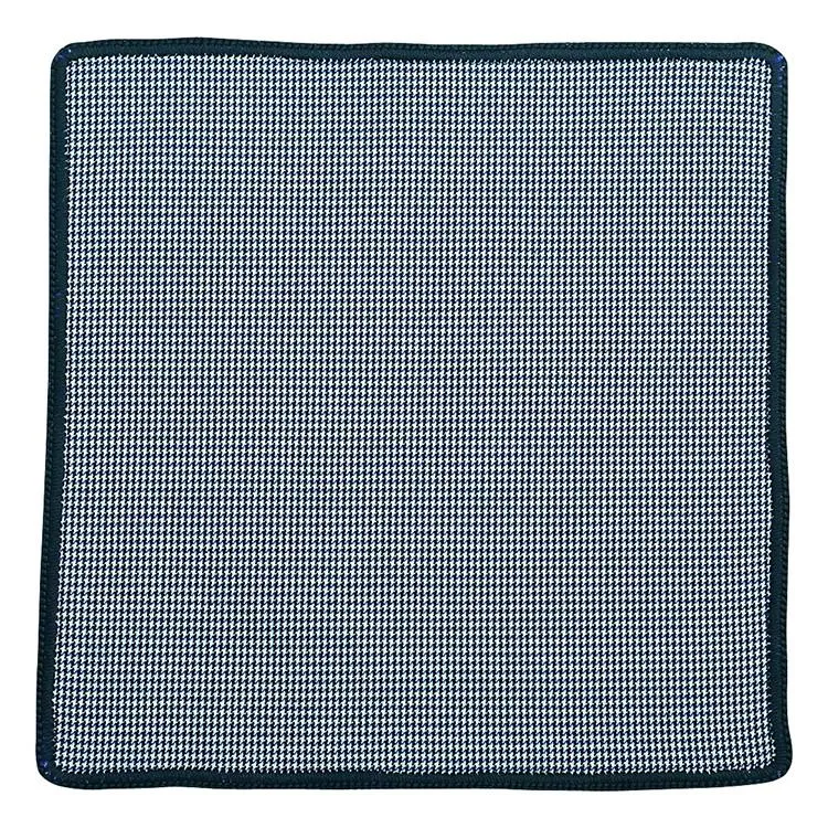 Houndstooth Mezzanotte with Navy Blue Signature Border