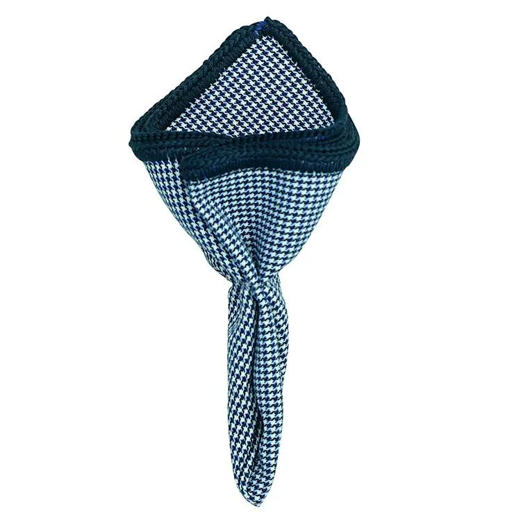 Houndstooth Mezzanotte with Navy Blue Signature Border