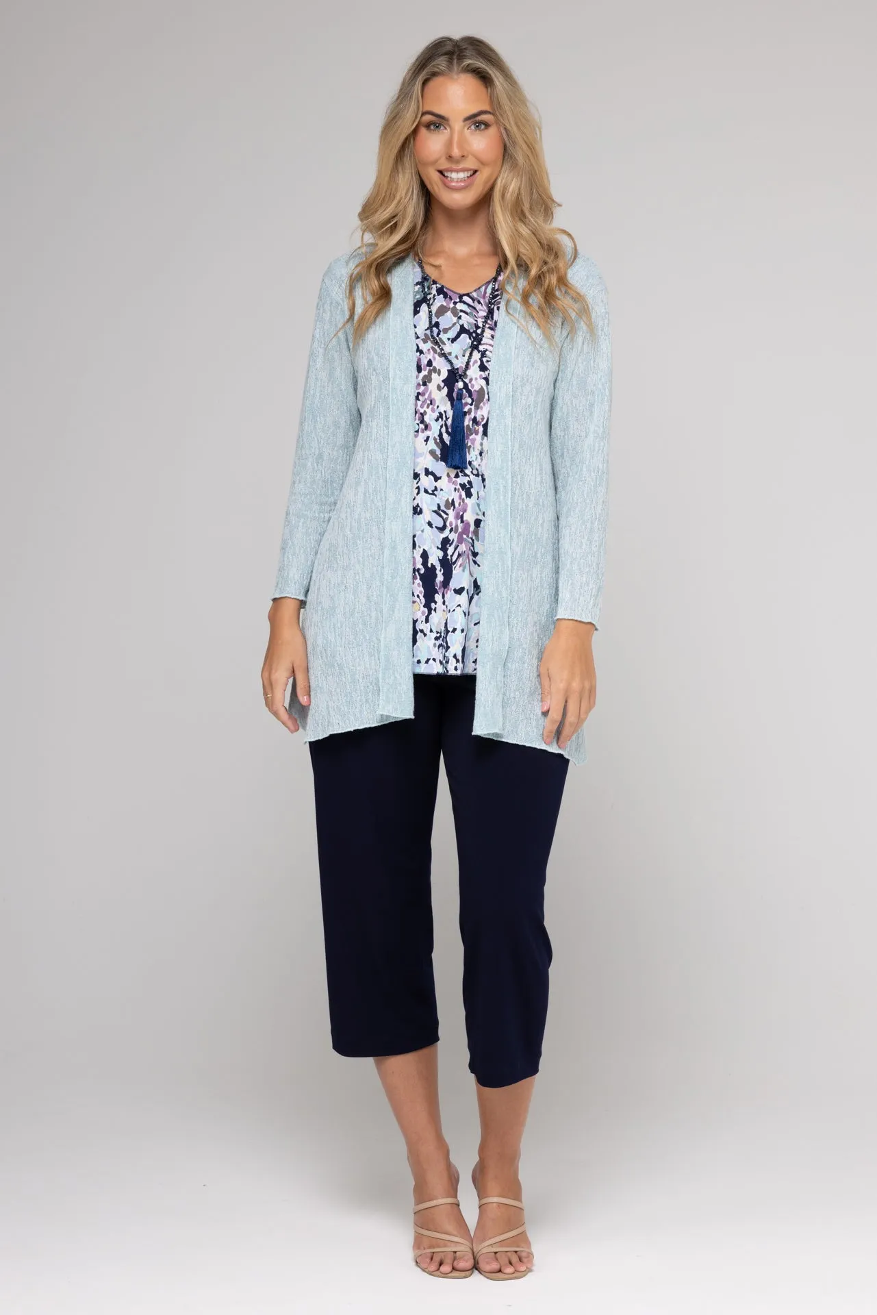 Ice Haven Poly/Rayon Knit Long Sleeve Cardigan