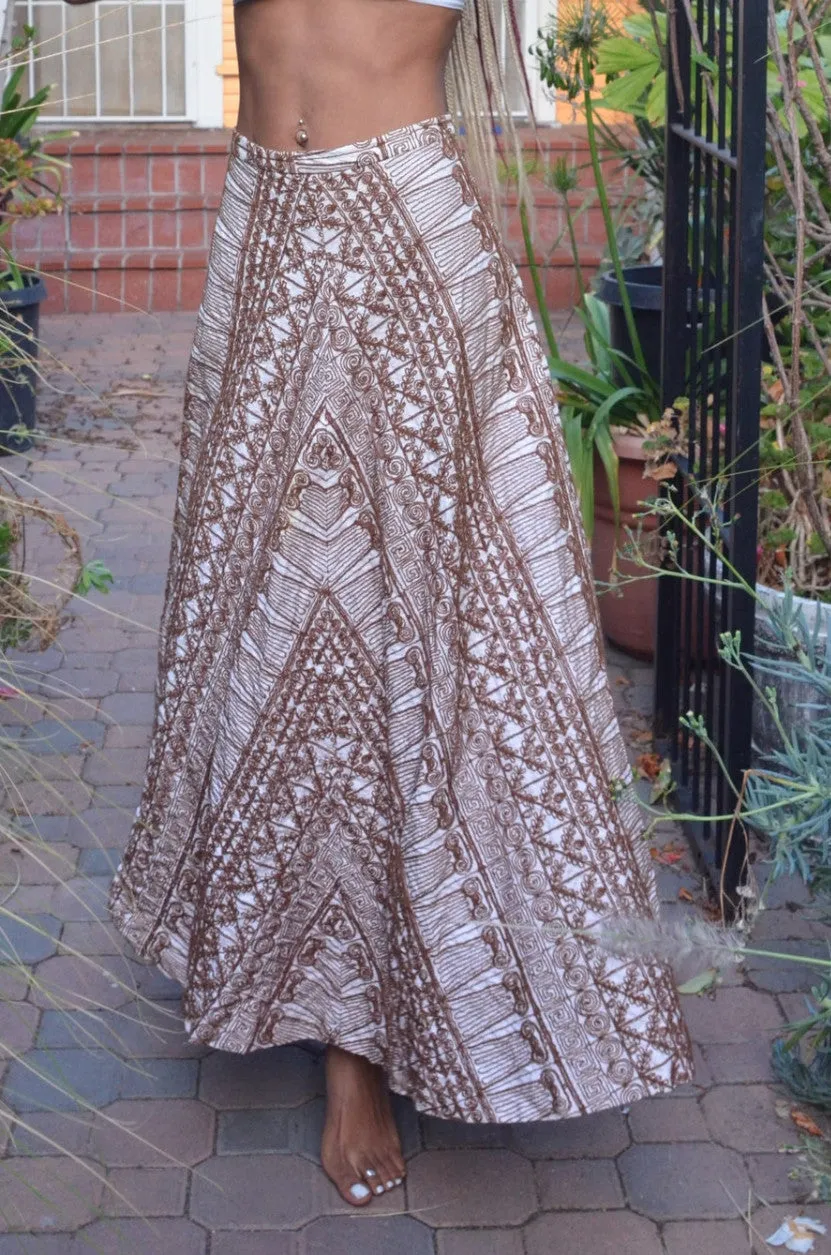 In a Maze- Floor length maxi skirt