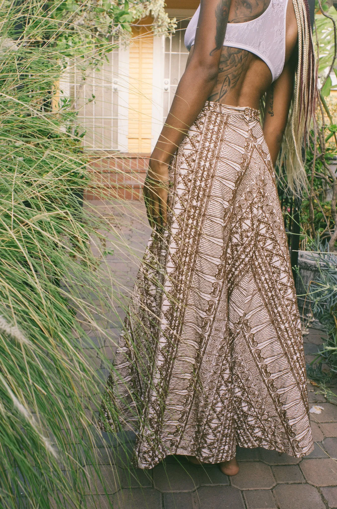 In a Maze- Floor length maxi skirt