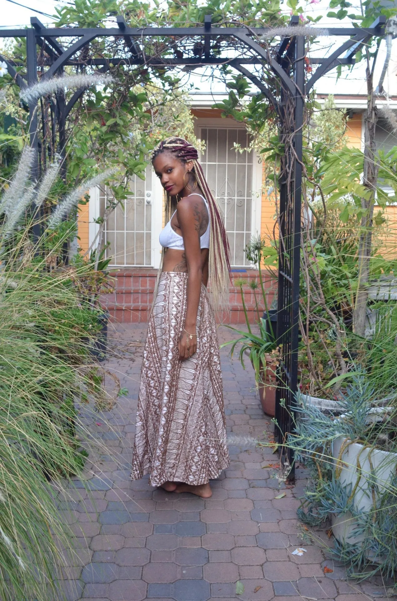 In a Maze- Floor length maxi skirt