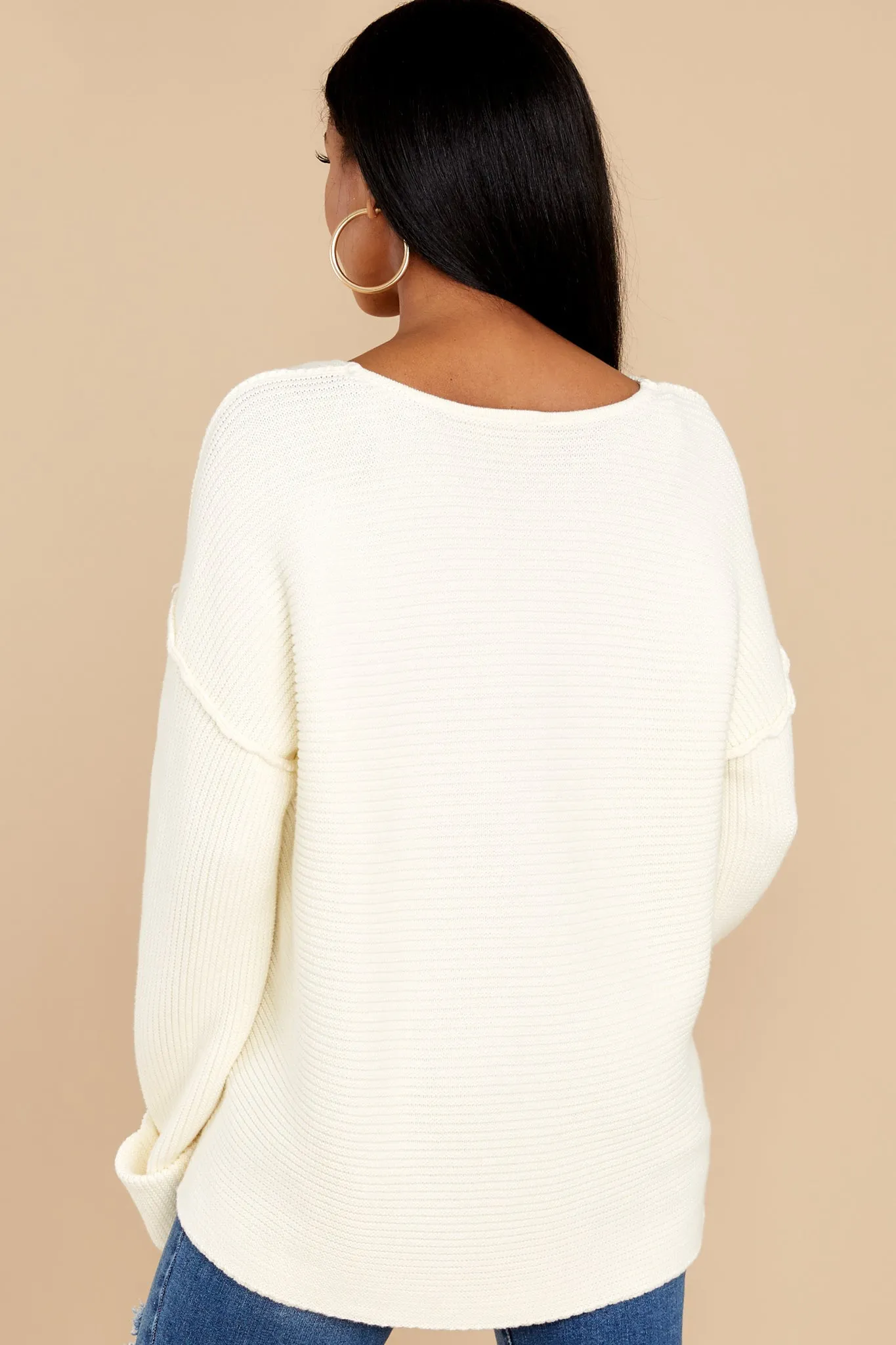 In The Lines Ivory Sweater