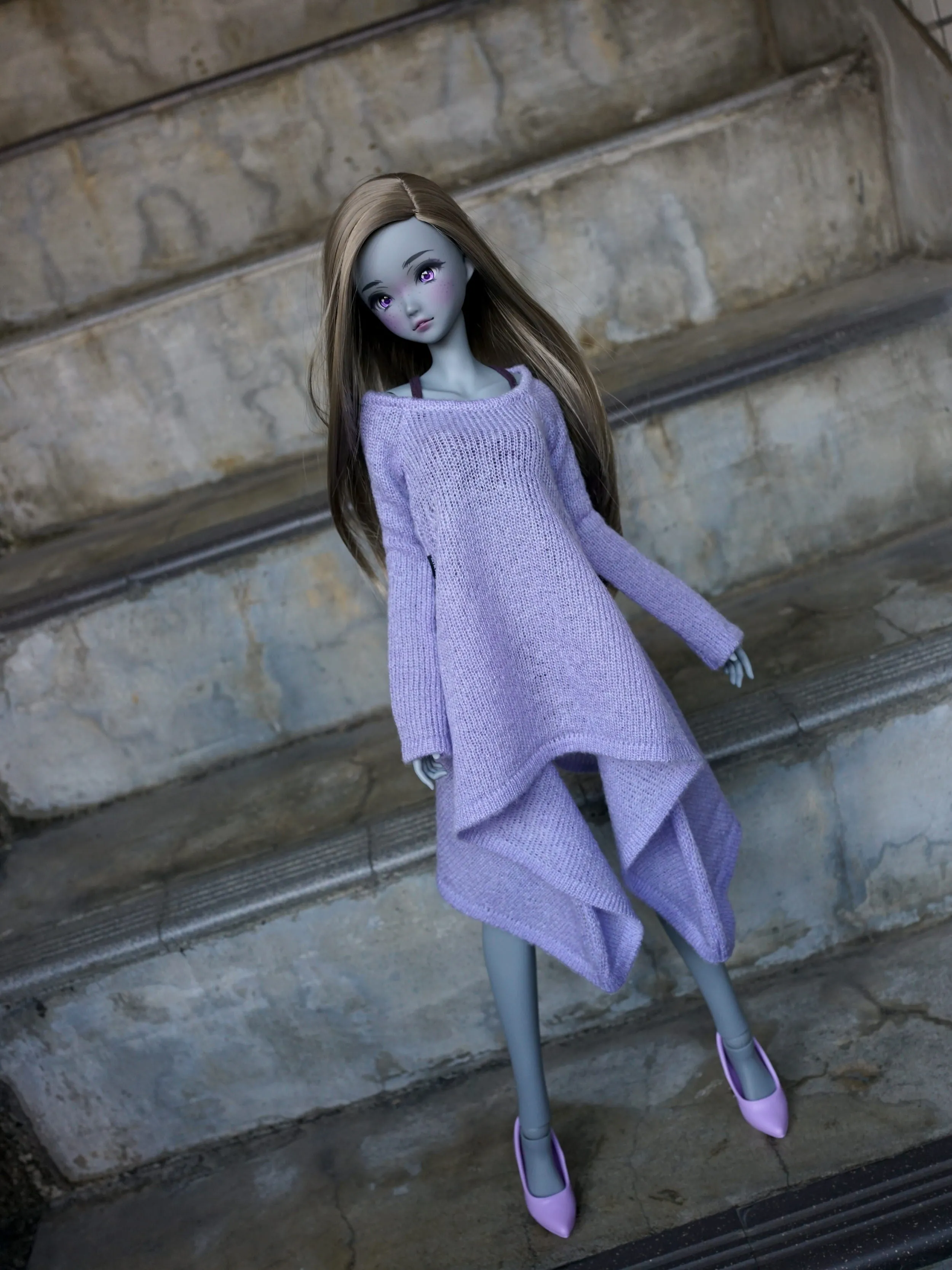 Irregular Hem Sweater (Lavender)