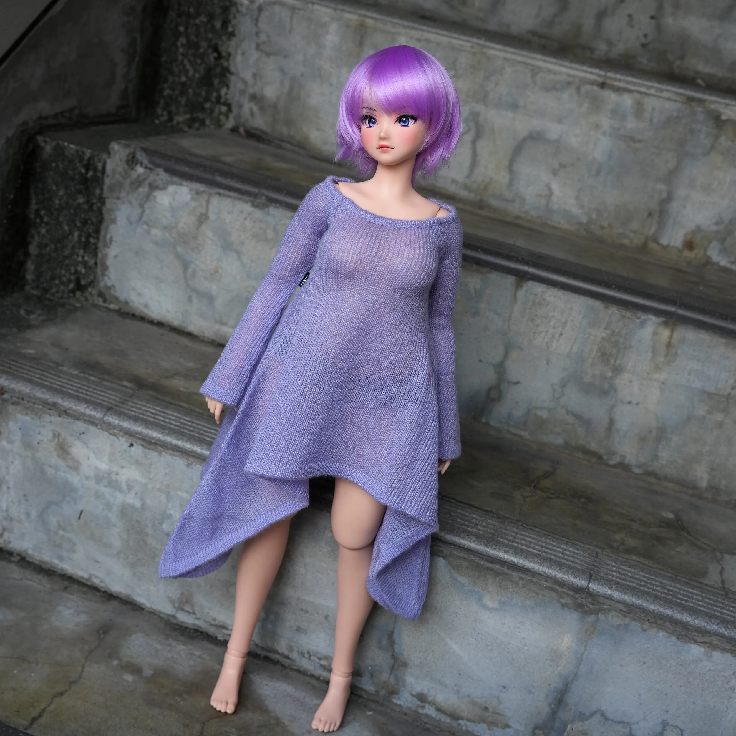 Irregular Hem Sweater (Lavender)