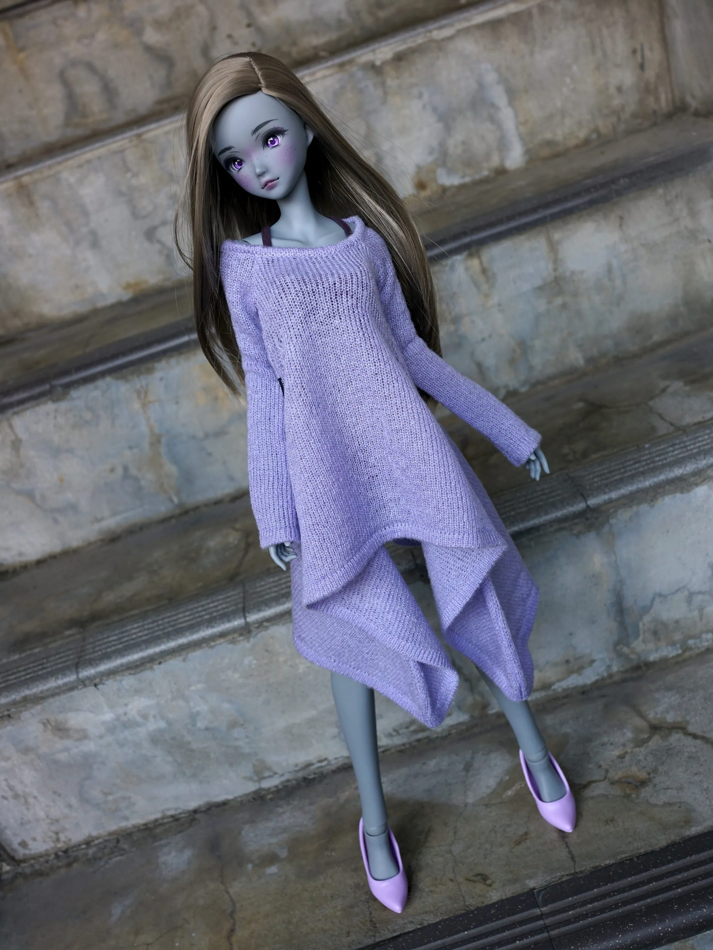 Irregular Hem Sweater (Lavender)