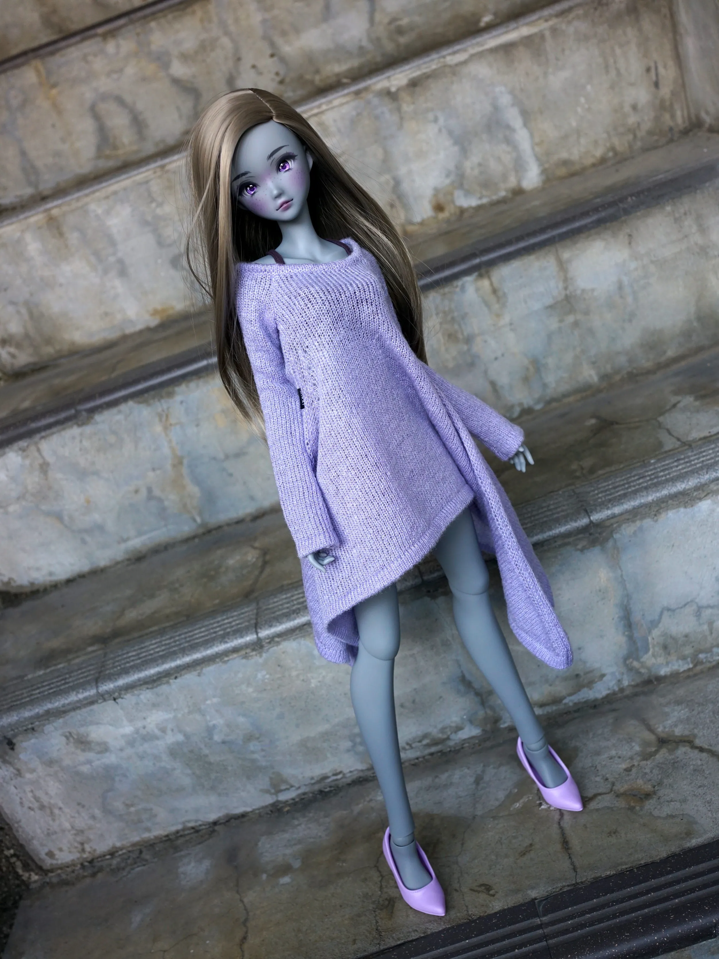 Irregular Hem Sweater (Lavender)