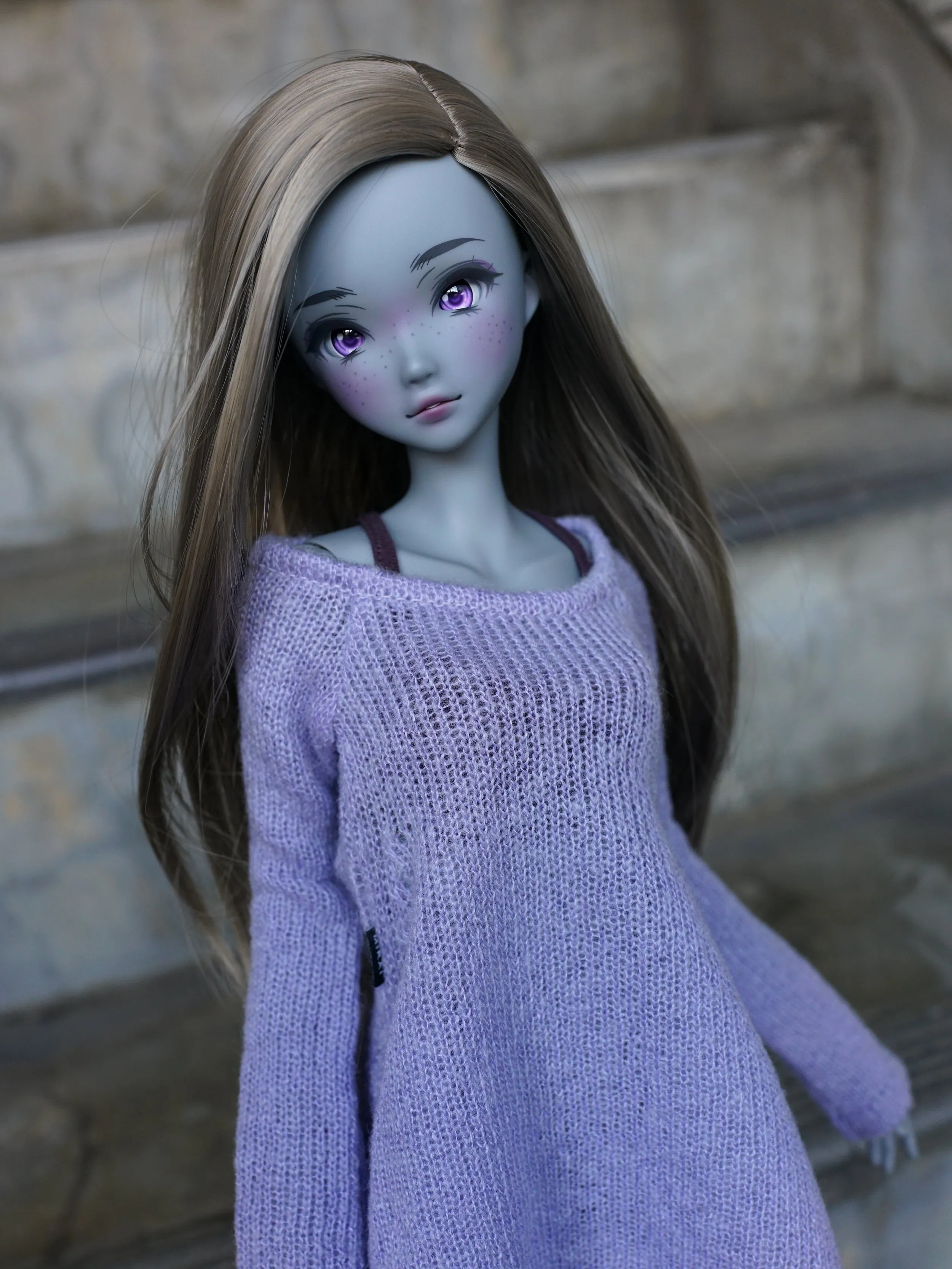 Irregular Hem Sweater (Lavender)